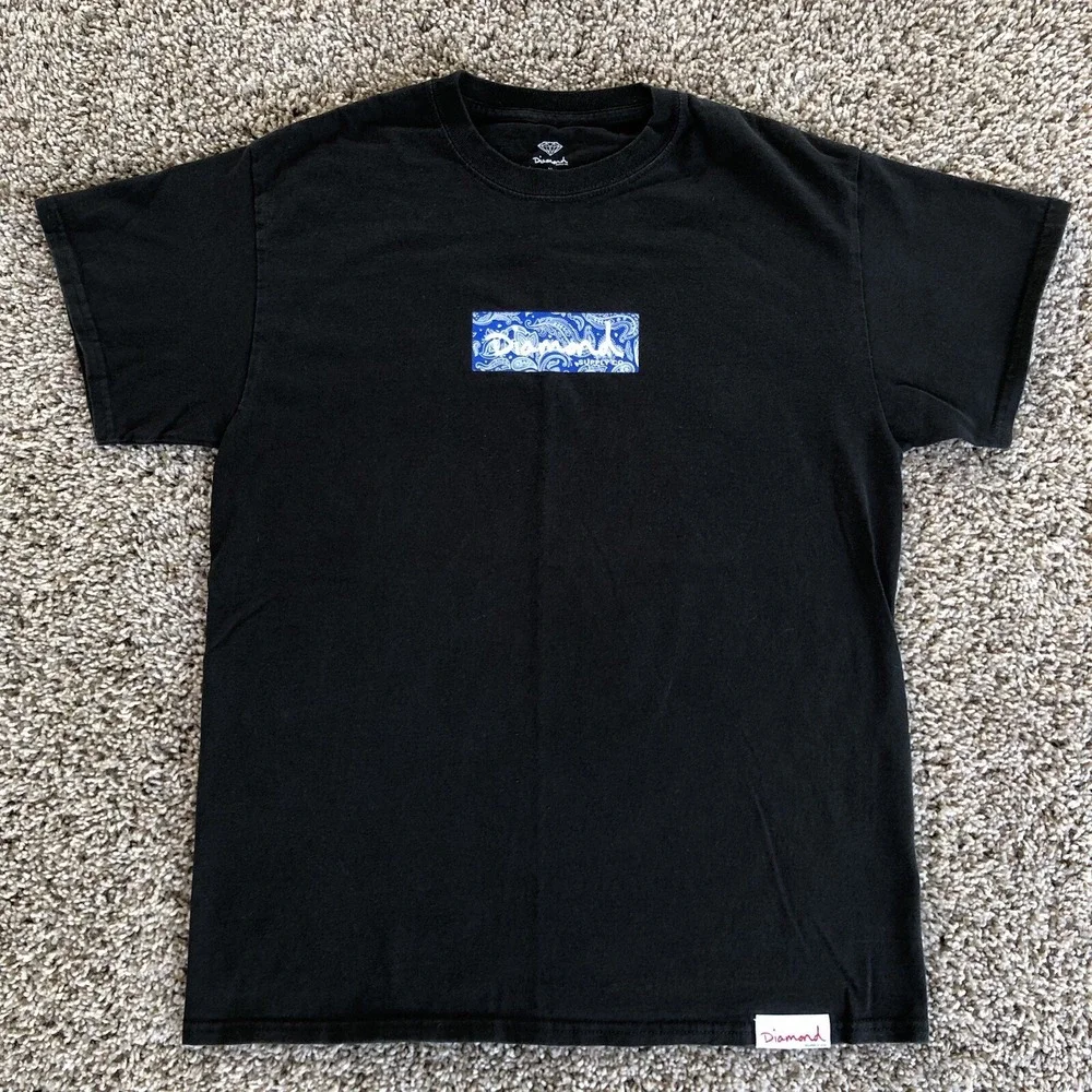 Diamond Supply Co. Tee Shirt Mens Size Medium Paisley Bandana Box Logo Skate Y2K
